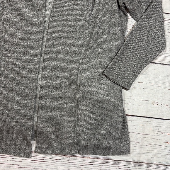 Monrow Gray Waffle Thermal Knit Hooded Cardigan - Picture 6 of 9